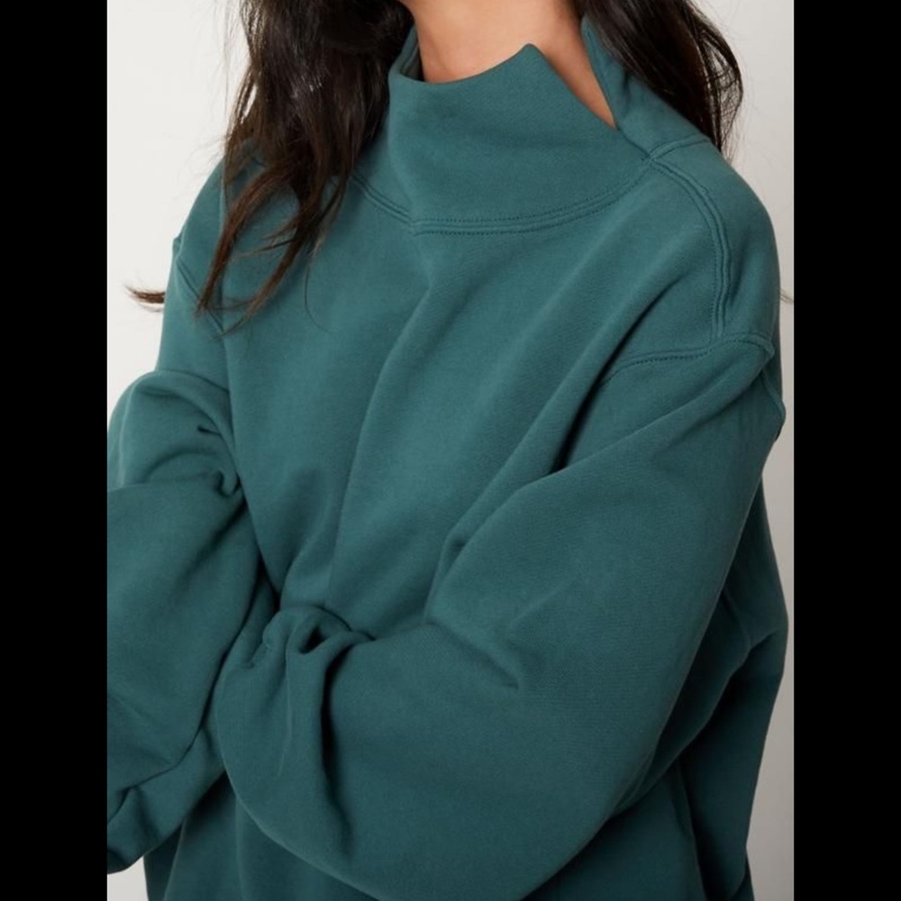 Joah brown Oversized turtle neck jade